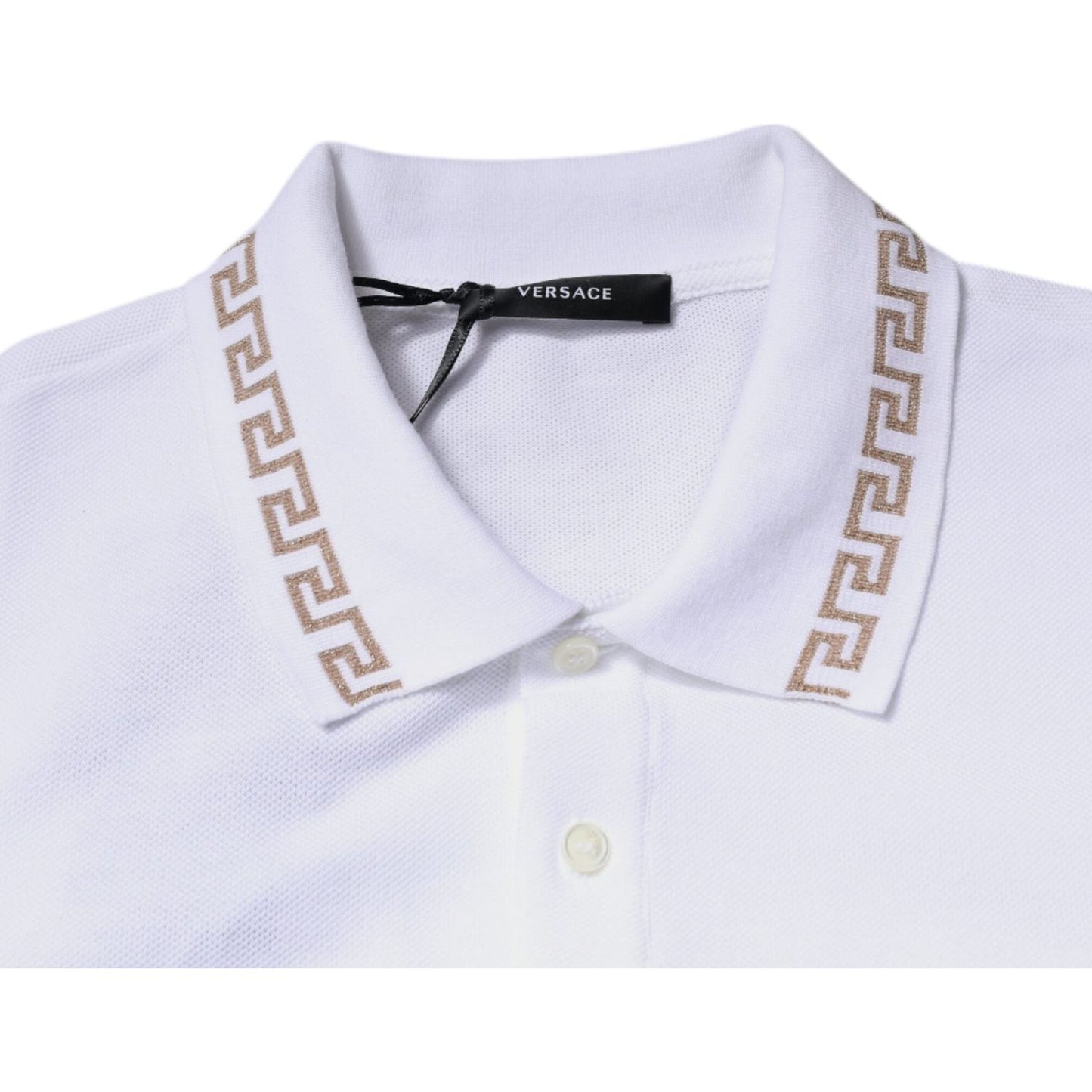 Versace White Viscose Collared Men Polo Short Sleeves T-shirt TSH87198-50