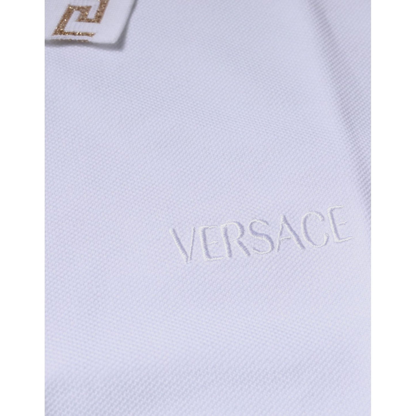 Versace White Viscose Collared Men Polo Short Sleeves T-shirt TSH87198-50