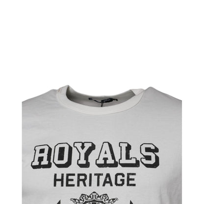 Dolce & Gabbana White Royals Heritage Cotton T-shirt