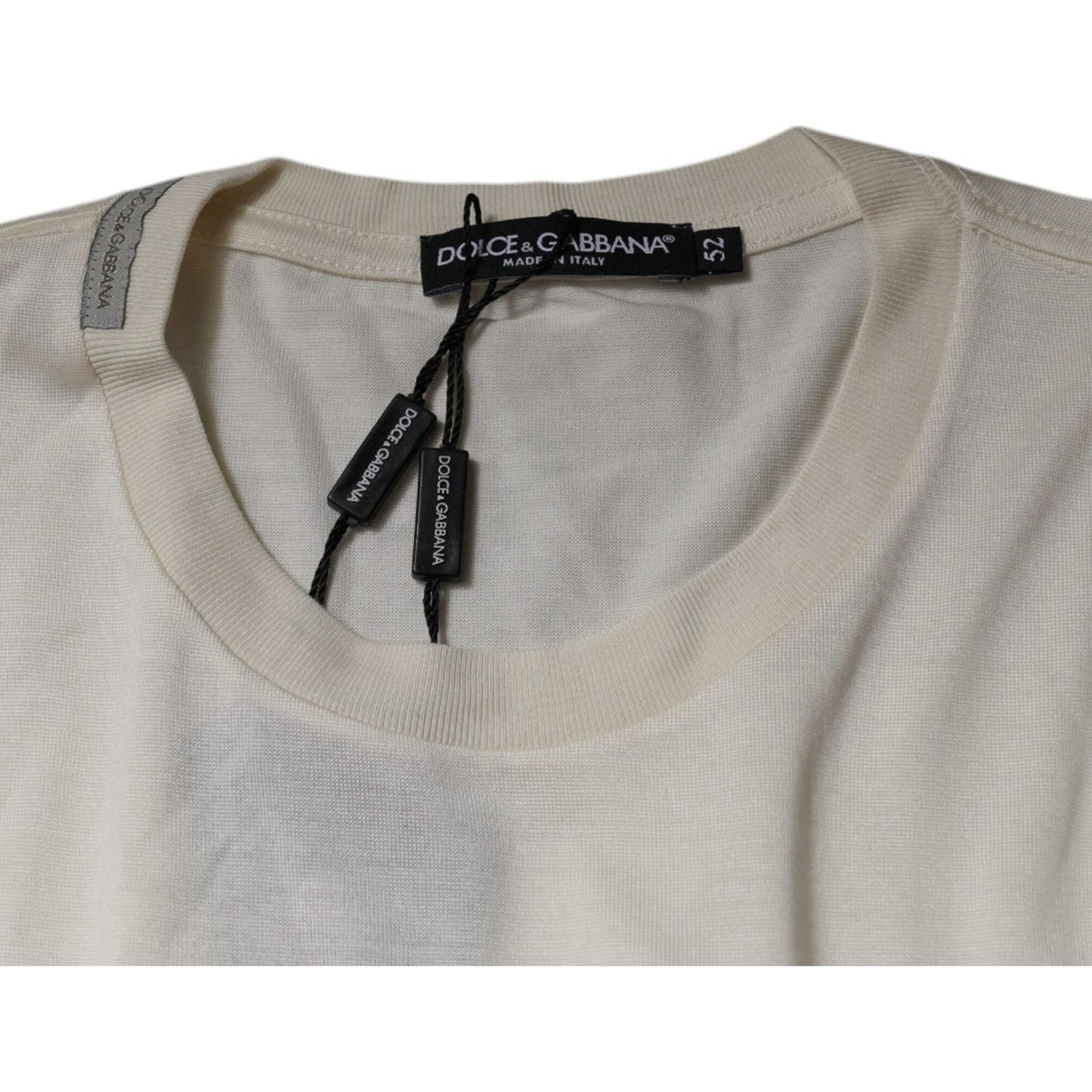 Dolce & Gabbana Off White Crew Neck Short Sleeve T-shirt TSH87256-52
