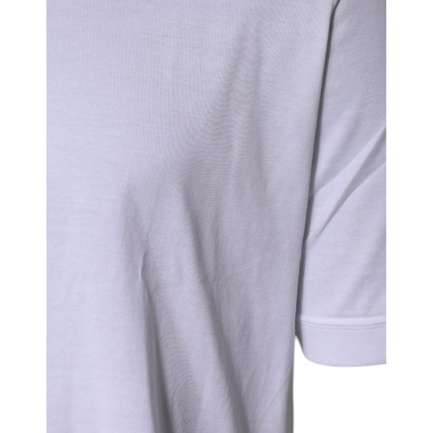 Dolce & Gabbana White Cotton Crew Neck Short Sleeves T-shirt