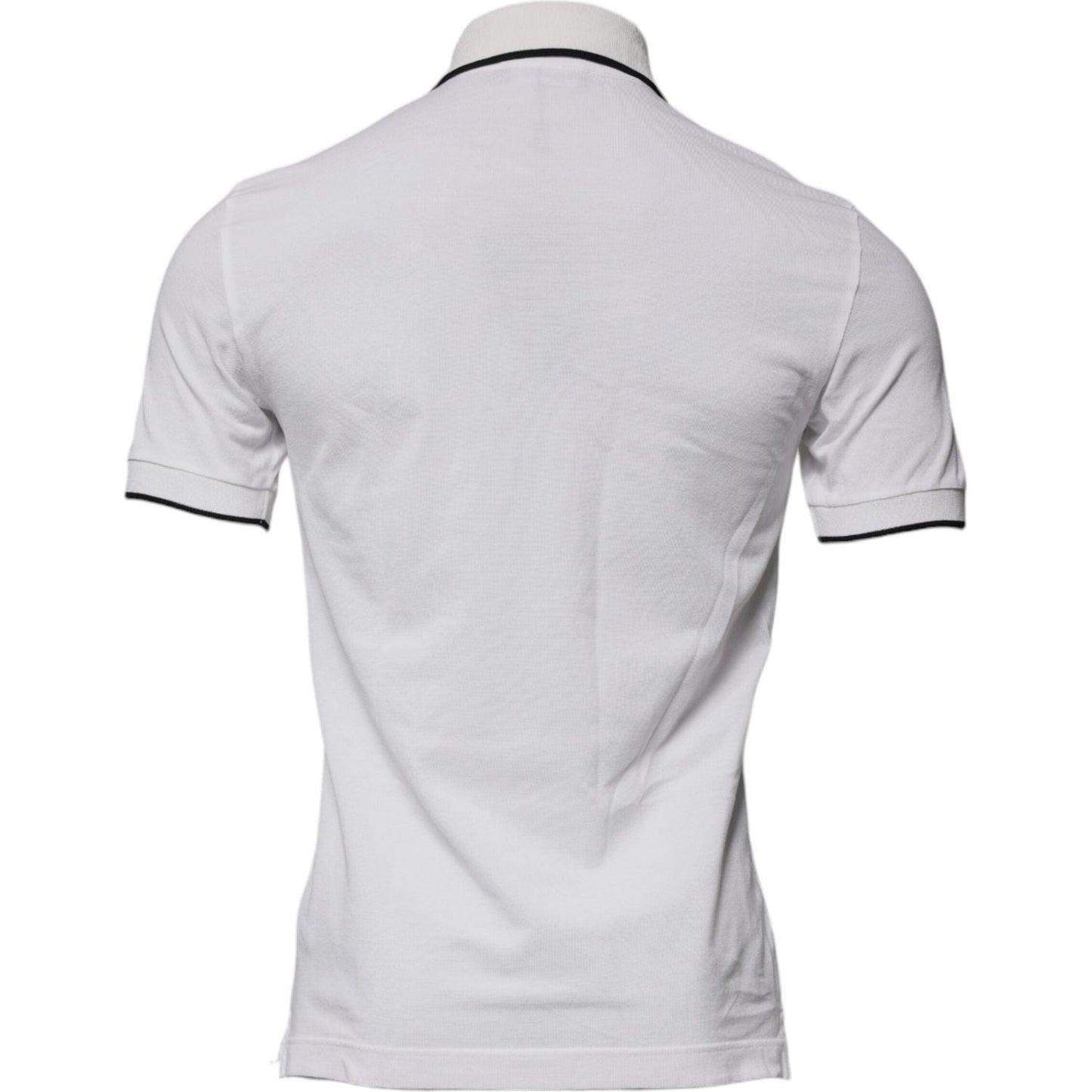 Dolce & Gabbana Off White Crown Cotton Collared Polo T-shirt TSH87426-44