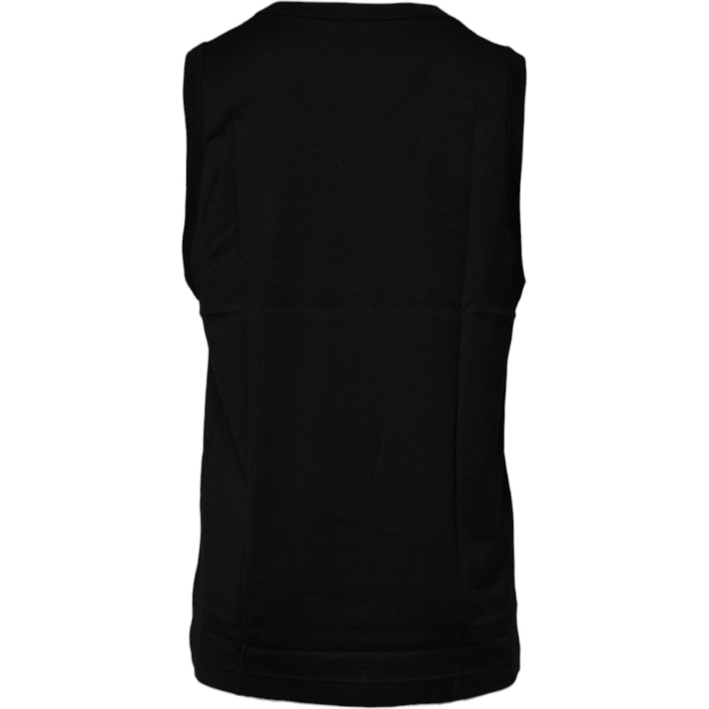 Dolce & Gabbana Black Cotton Round Neck Sleeveless T-shirt TSH87518-44