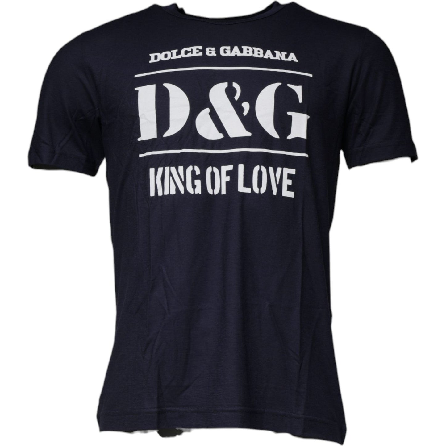 Dolce & Gabbana Blue D&G King Of Love Cotton Crew Neck T-shirt TSH87539-50