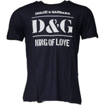 Dolce & Gabbana Blue D&G King Of Love Cotton Crew Neck T-shirt TSH87539-50