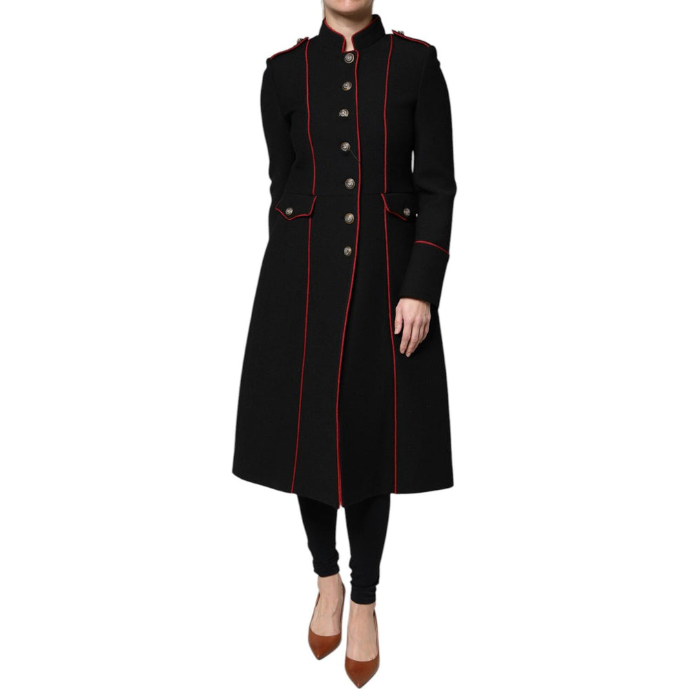 Dolce & Gabbana Black Single Breasted Trench Coat Jacket JKT4195-38