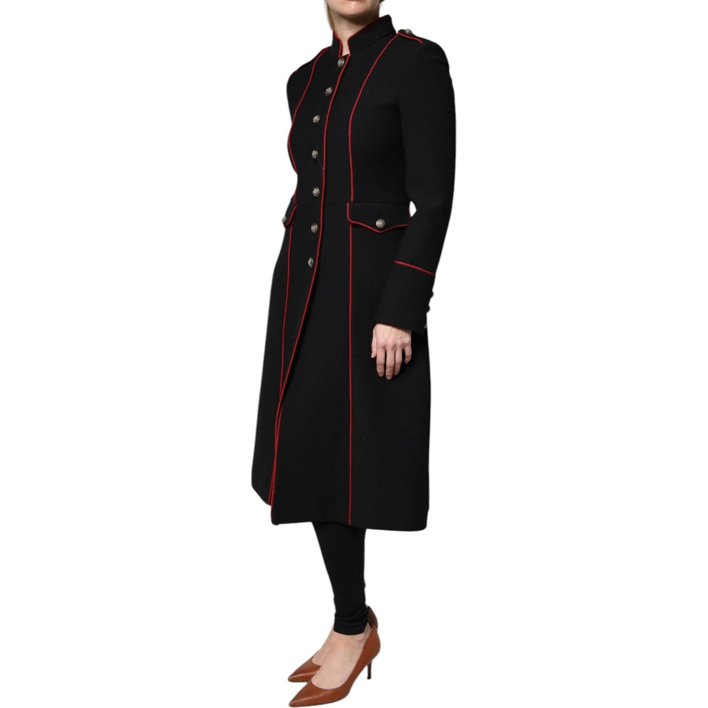 Dolce & Gabbana Black Single Breasted Trench Coat Jacket JKT4195-38