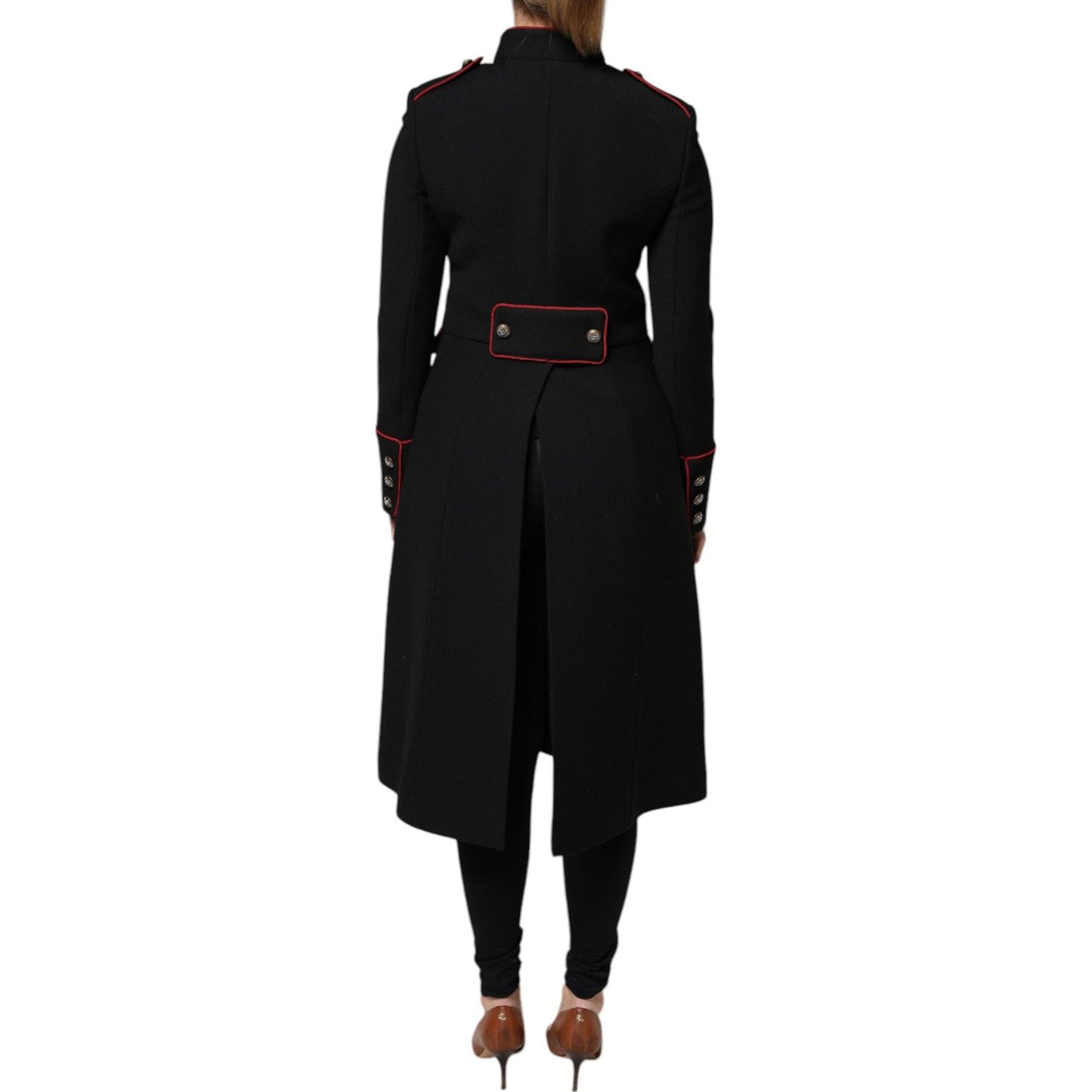 Dolce & Gabbana Black Single Breasted Trench Coat Jacket JKT4195-38