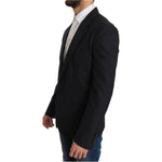 Dolce & Gabbana Gray Striped Wool Jacket Coat Slim Blazer JKT1220-1