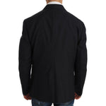 Dolce & Gabbana Gray Striped Wool Jacket Coat Slim Blazer JKT1220-1