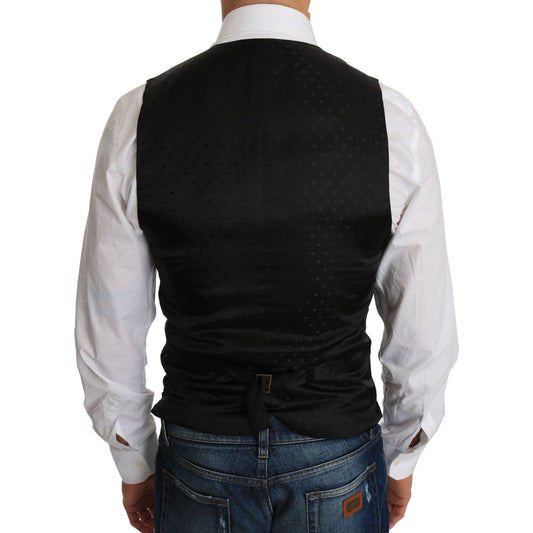 Dolce & Gabbana Black Wool Dress Waistcoat TSH2432-1