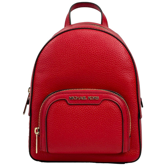 Michael Kors Jaycee Mini XS Leather Zip Pocket Backpack Red 91893