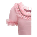 Self-Portrait Ruffle Knit Mini Dres SE-SS25CK004SPPINK-6