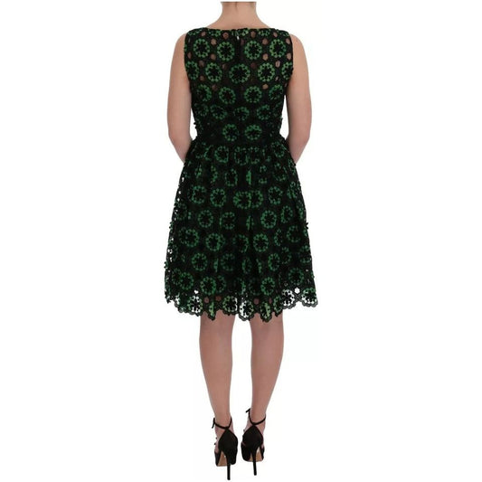 Dolce & Gabbana Green Floral Ricamo A-Line Shift Dress SIG50854-42