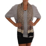 Dolce & Gabbana Gray Cotton Owl Silk Scarf Top T-shirt TSH1513-44