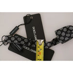 Dolce & Gabbana Black Silk Circles Men Necktie Bow Tie