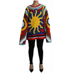 Dolce & Gabbana Multicolor Sun Ruffled Top Blouse Sweater TSH4226-40