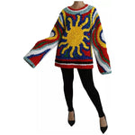 Dolce & Gabbana Multicolor Sun Ruffled Top Blouse Sweater TSH4226-40