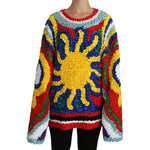Dolce & Gabbana Multicolor Sun Ruffled Top Blouse Sweater TSH4226-40