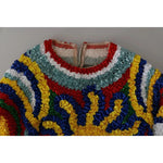 Dolce & Gabbana Multicolor Sun Ruffled Top Blouse Sweater TSH4226-40