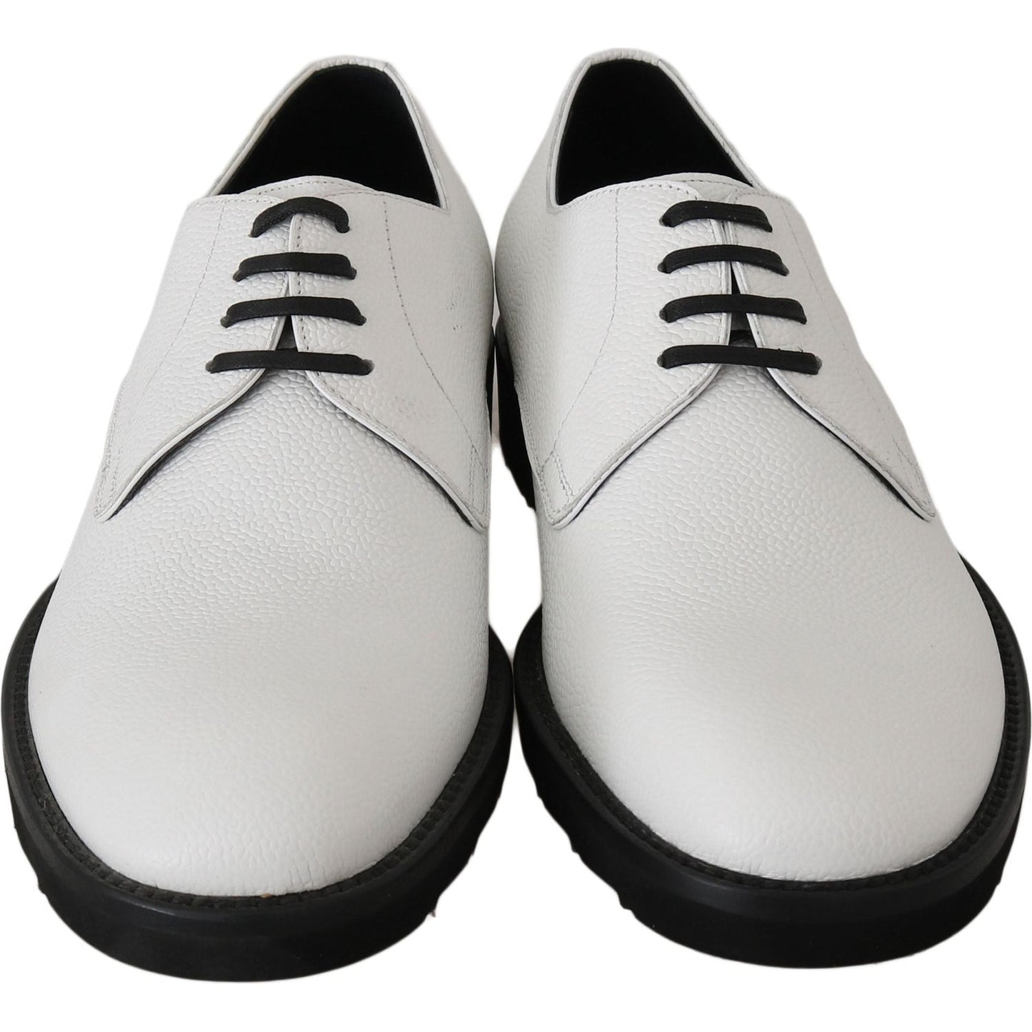 Dolce & Gabbana White Leather Derby Dress Formal Shoes MV2173-39
