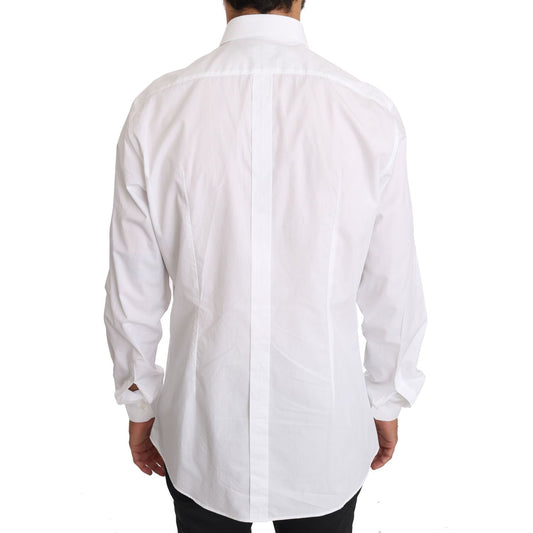 Dolce & Gabbana White Cotton GOLD Dress Shirt TSH2867-37