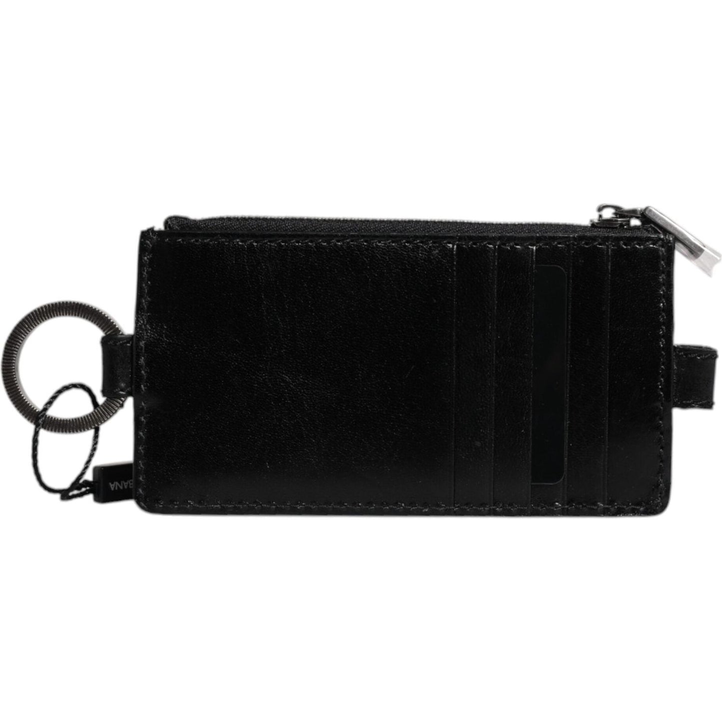 Dolce & Gabbana Black Horse Leather Lanyard Logo Card Holder Wallet BAG4201