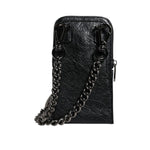 Dolce & Gabbana Black Leather Purse Crossbody Chain Sling Phone Bag