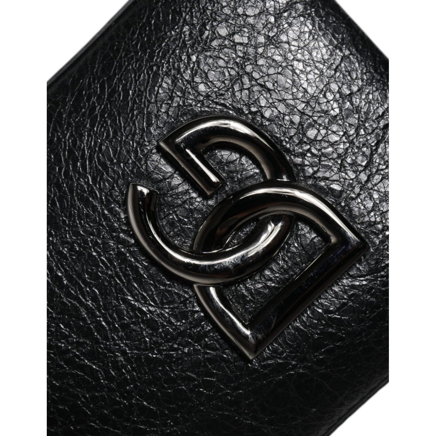Dolce & Gabbana Black Leather Purse Crossbody Chain Sling Phone Bag