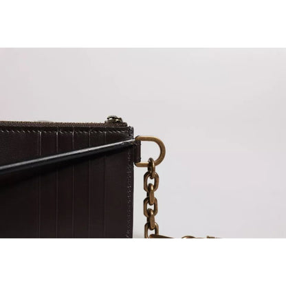Dolce & Gabbana Brown Exotic Leather DG Logo Card Holder Wallet