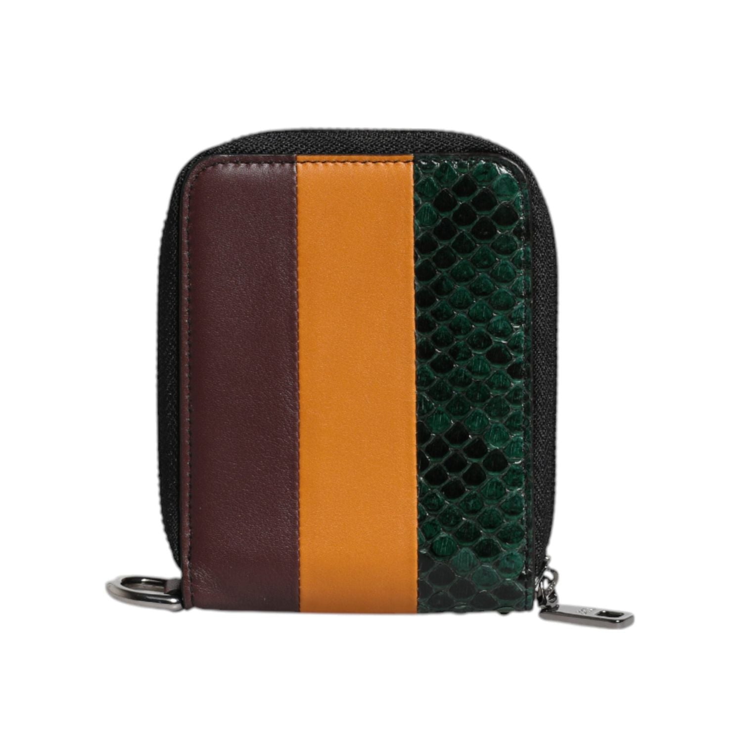 Front view with bag zipped and handles upright.