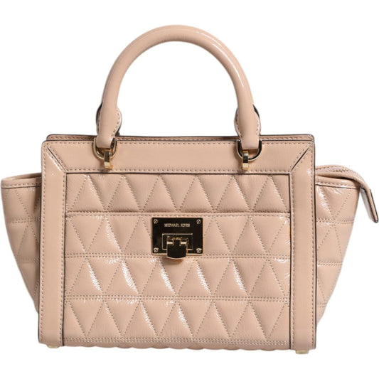 Michael Kors Peach Quilted Leather Logo Crossbody VIVIANNE Messenger Bag MK5028