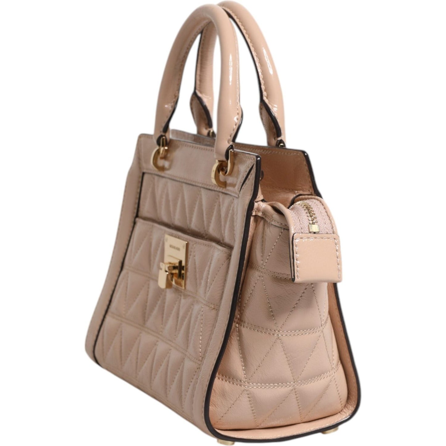 Michael Kors Peach Quilted Leather Logo Crossbody VIVIANNE Messenger Bag MK5028