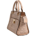 Michael Kors Peach Quilted Leather Logo Crossbody VIVIANNE Messenger Bag MK5028
