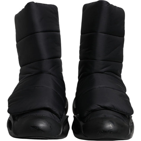 Dolce & Gabbana Black Slip On Wave Quilted Sneakers Shoes MV6675-44