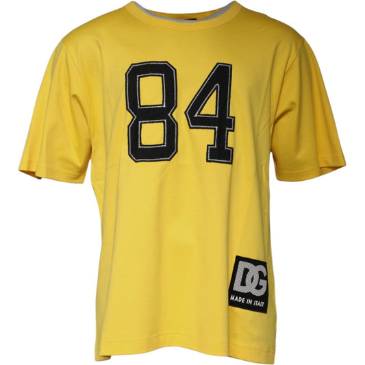 Dolce & Gabbana Yellow Crew Neck Short Sleeves T-shirt TSH87461-56