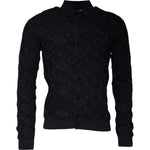 Dolce & Gabbana Black Silk Crew Neck Men Cardigan Sweater TSH87464-48