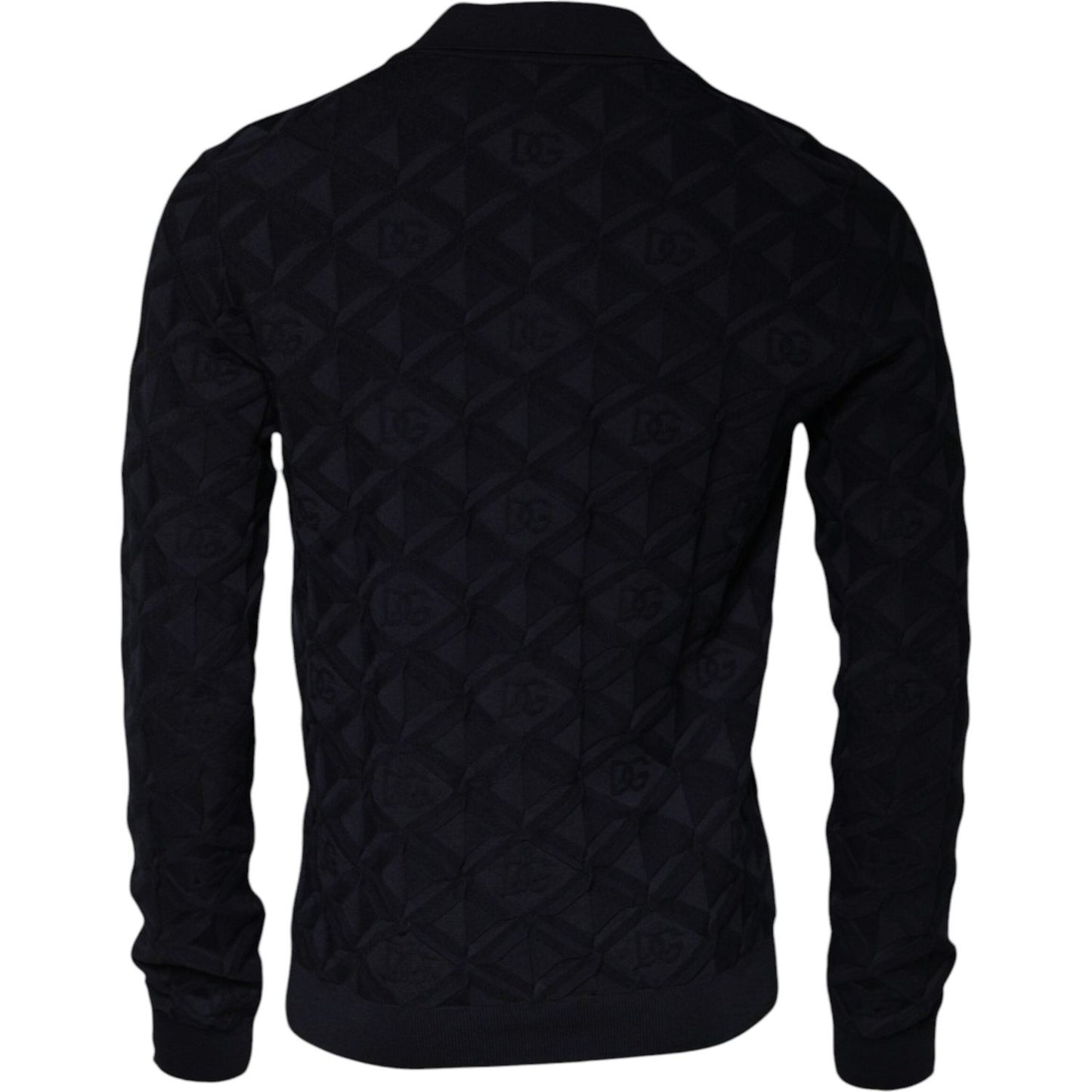 Dolce & Gabbana Black Silk Crew Neck Men Cardigan Sweater TSH87464-48