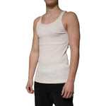 Dolce & Gabbana Off White Cotton Sleeveless Round Neck Tank T-shirt TSH87501-46