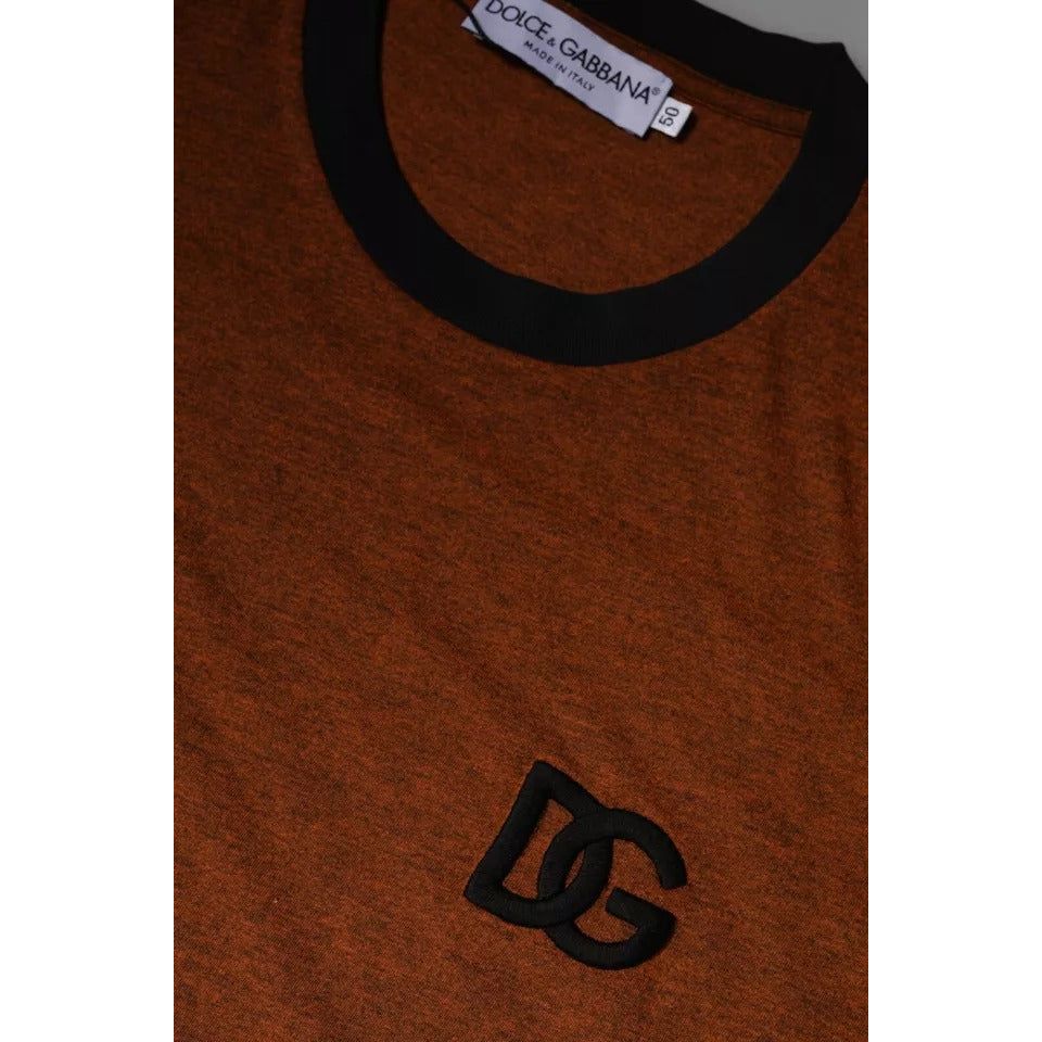 Dolce & Gabbana Brown DG Logo Polyester Crew Neck T-shirt TSH87541-44