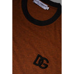 Dolce & Gabbana Brown DG Logo Polyester Crew Neck T-shirt TSH87541-44