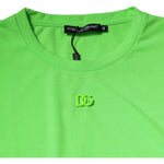 Dolce & Gabbana Green Logo Polyester Crew Neck T-shirt TSH87637-48