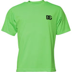 Dolce & Gabbana Green Logo Polyester Crew Neck T-shirt TSH87640-44