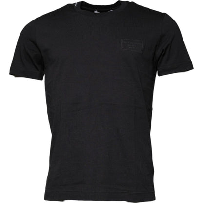 Dolce & Gabbana Black Cotton Crew Neck Short Sleeves T-shirt