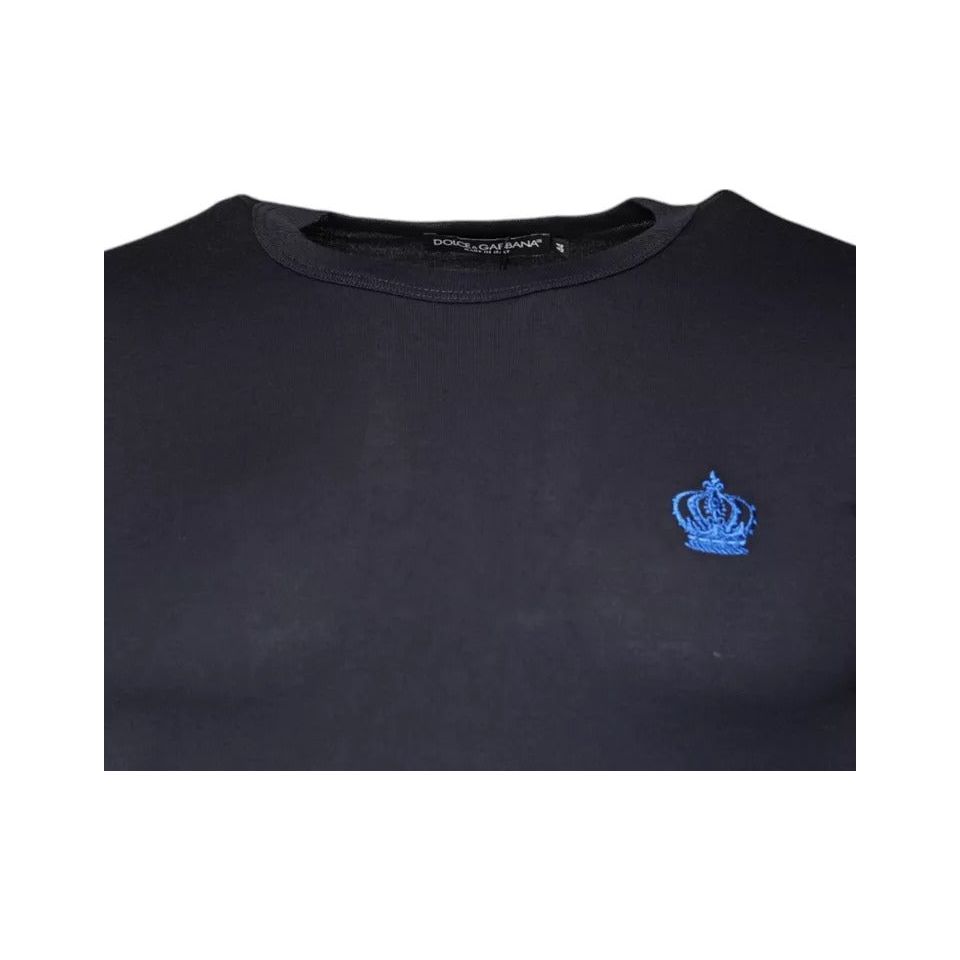 Dolce & Gabbana Blue Crown Crew Neck Short Sleeves T-shirt TSH87651-44