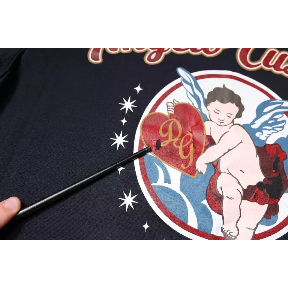 Dolce & Gabbana Blue Cotton Angel Print Short Sleeves T-shirt TSH87669-50
