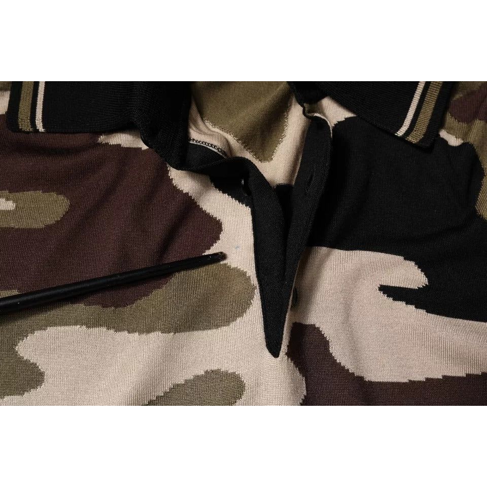 Dolce & Gabbana Multicolor Camouflage Collared Polo T-shirt TSH87705-46