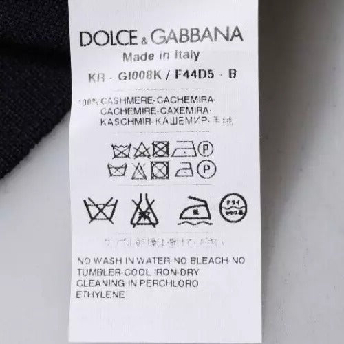 Dolce & Gabbana Blue Cashmere Crew Neck Pullover Sweater TSH87777-54