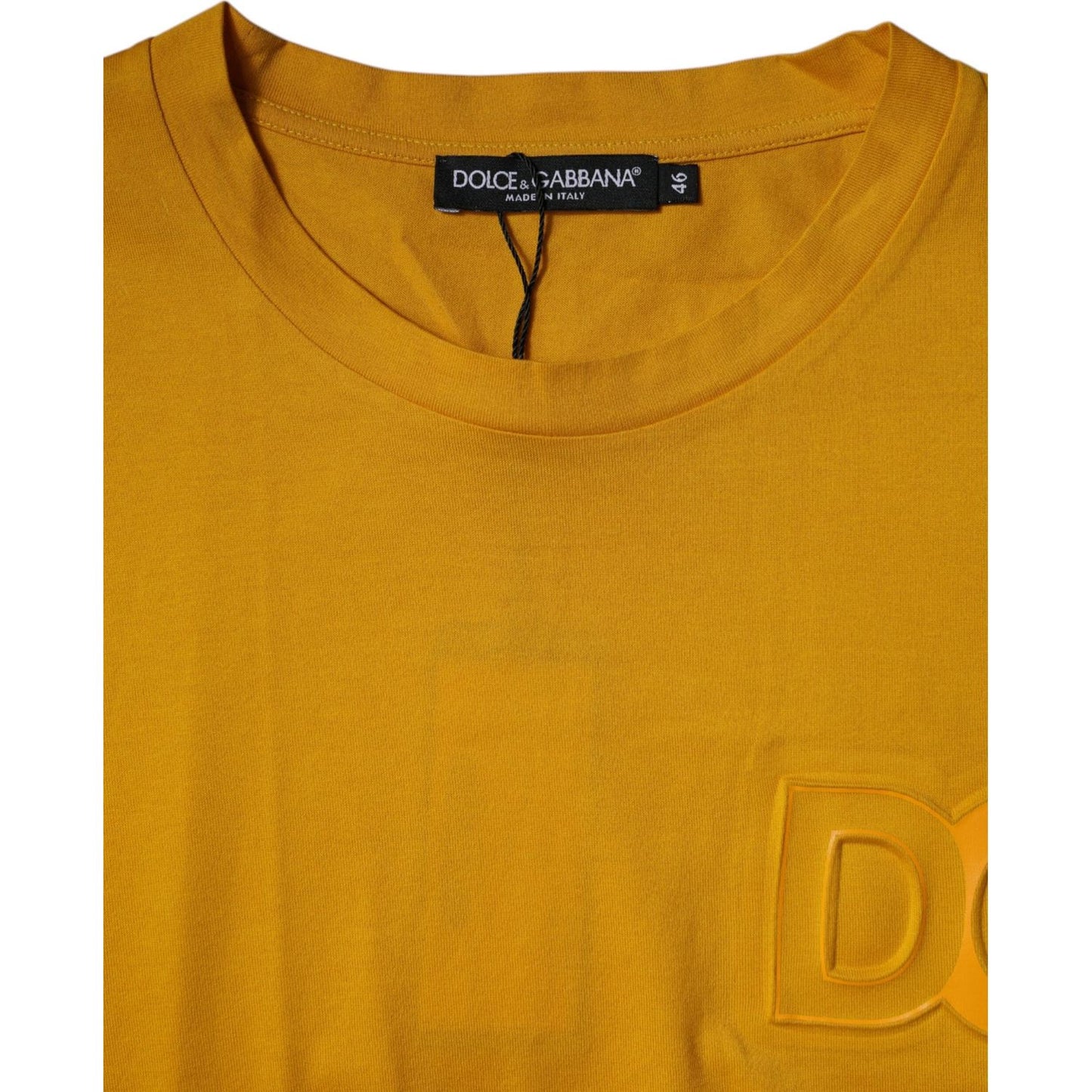 Dolce & Gabbana Dark Yellow Logo Crew Neck Short Sleeves T-shirt TSH87797-46