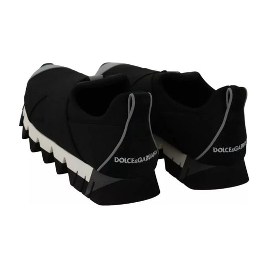 Dolce & Gabbana Black Shark Neoprene Stretch Sneakers Shoes LA6453-35